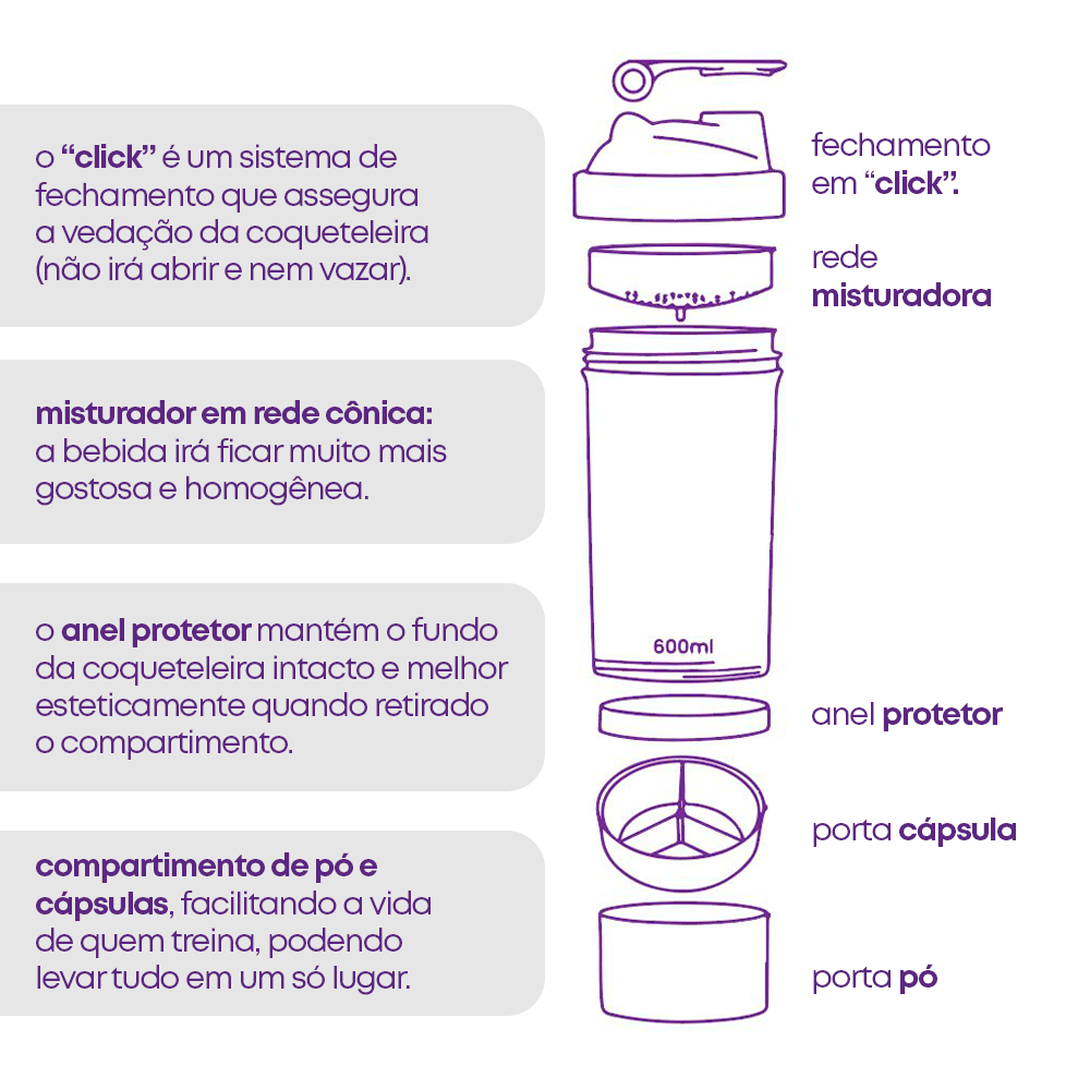 shaker pro coqueteleira 700ml - wp - foto 6