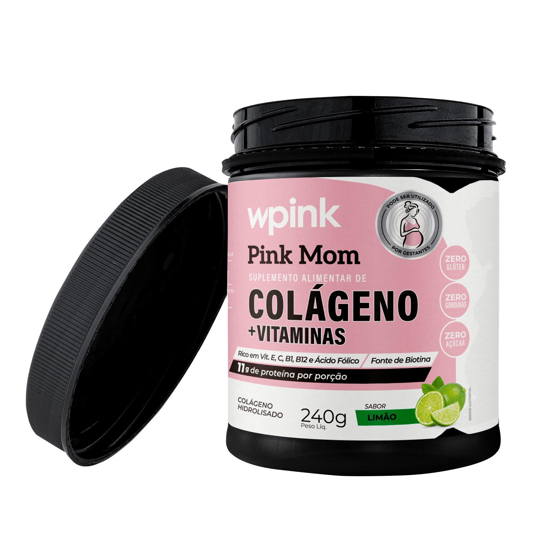 colágeno pink mom de limão - 240g - wp - foto 3