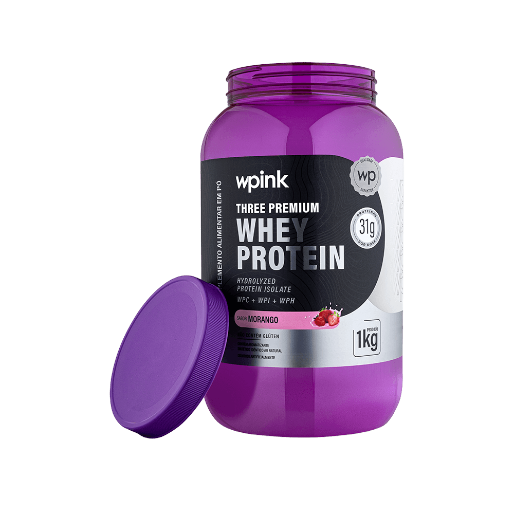 three premium whey protein morango 3w - (1kg) - wp - foto 7